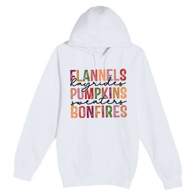 Flannels Hayrides Pumpkin Pumpkin Spice Season Premium Pullover Hoodie