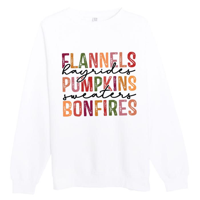 Flannels Hayrides Pumpkin Pumpkin Spice Season Premium Crewneck Sweatshirt