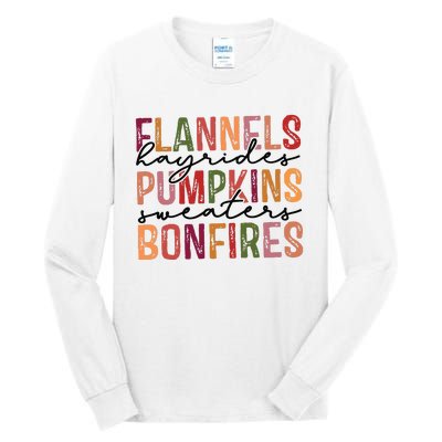 Flannels Hayrides Pumpkin Pumpkin Spice Season Tall Long Sleeve T-Shirt