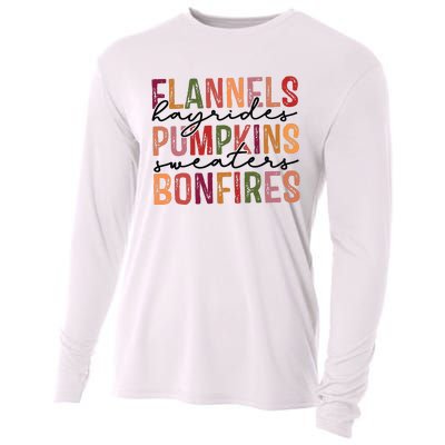 Flannels Hayrides Pumpkin Pumpkin Spice Season Cooling Performance Long Sleeve Crew