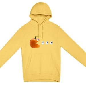 Funny Halloween Pumpkin Eating Ghosts Cute Gift Premium Pullover Hoodie