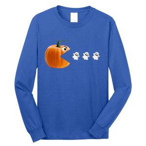 Funny Halloween Pumpkin Eating Ghosts Cute Gift Long Sleeve Shirt