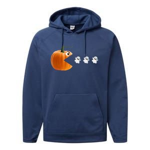 Funny Halloween Pumpkin Eating Ghosts Cute Gift Performance Fleece Hoodie