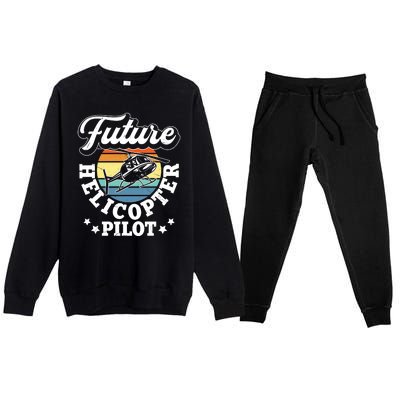 Future Helicopter Pilot Premium Crewneck Sweatsuit Set