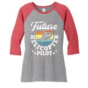 Future Helicopter Pilot Women's Tri-Blend 3/4-Sleeve Raglan Shirt