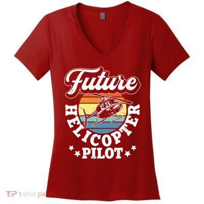 Future Helicopter Pilot Women's V-Neck T-Shirt