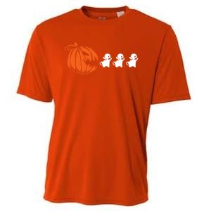 Funny Halloween Pumpkin Eating Ghost Gamer Meaningful Gift Cooling Performance Crew T-Shirt