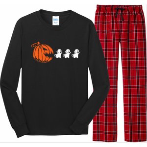 Funny Halloween Pumpkin Eating Ghost Gamer Meaningful Gift Long Sleeve Pajama Set