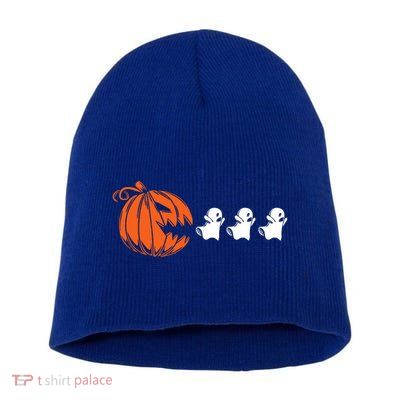 Funny Halloween Pumpkin Eating Ghost Gamer Meaningful Gift Short Acrylic Beanie