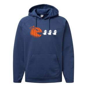 Funny Halloween Pumpkin Eating Ghost Gamer Meaningful Gift Performance Fleece Hoodie