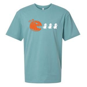 Funny Halloween Pumpkin Eating Ghost Gamer Meaningful Gift Sueded Cloud Jersey T-Shirt