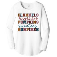 Flannels Hayrides Pumpkins Sweaters Bonfi Women's Perfect Tri Tunic Long Sleeve Shirt