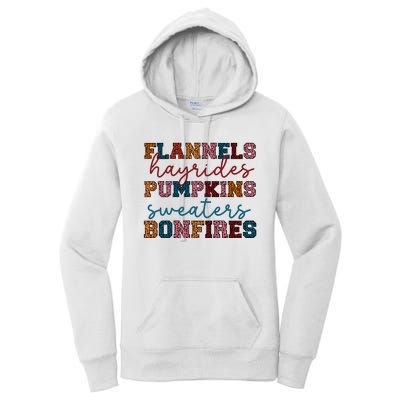 Flannels Hayrides Pumpkins Sweaters Bonfi Women's Pullover Hoodie