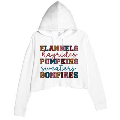 Flannels Hayrides Pumpkins Sweaters Bonfi Crop Fleece Hoodie