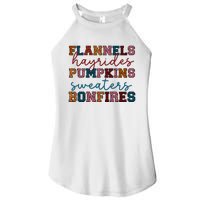 Flannels Hayrides Pumpkins Sweaters Bonfi Women's Perfect Tri Rocker Tank