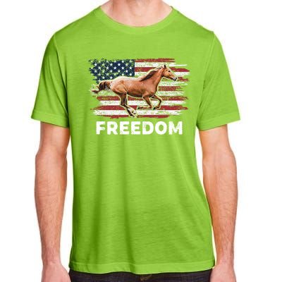 Freedom Horse Patriotic Horse American Flag Horseback Riding Great Gift Adult ChromaSoft Performance T-Shirt