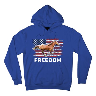 Freedom Horse Patriotic Horse American Flag Horseback Riding Great Gift Hoodie