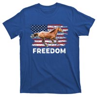 Freedom Horse Patriotic Horse American Flag Horseback Riding Great Gift T-Shirt