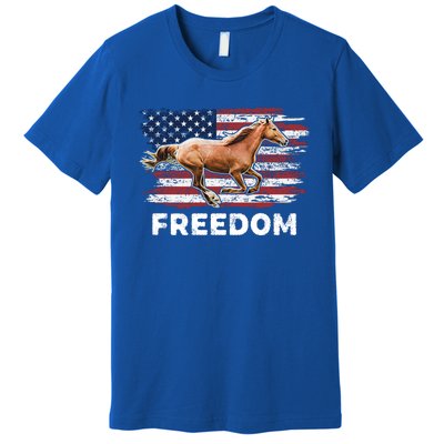 Freedom Horse Patriotic Horse American Flag Horseback Riding Great Gift Premium T-Shirt