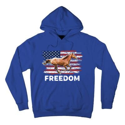 Freedom Horse Patriotic Horse American Flag Horseback Riding Great Gift Tall Hoodie