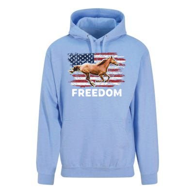 Freedom Horse Patriotic Horse American Flag Horseback Riding Great Gift Unisex Surf Hoodie