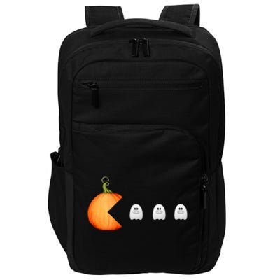 Funny Halloween Pumpkin Eating Ghost Mask Gift Impact Tech Backpack