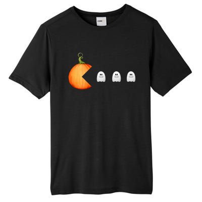 Funny Halloween Pumpkin Eating Ghost Mask Gift Tall Fusion ChromaSoft Performance T-Shirt