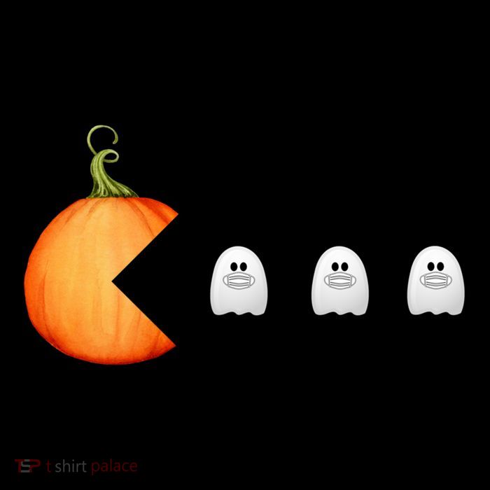 Funny Halloween Pumpkin Eating Ghost Mask Gift Flatbill Hat