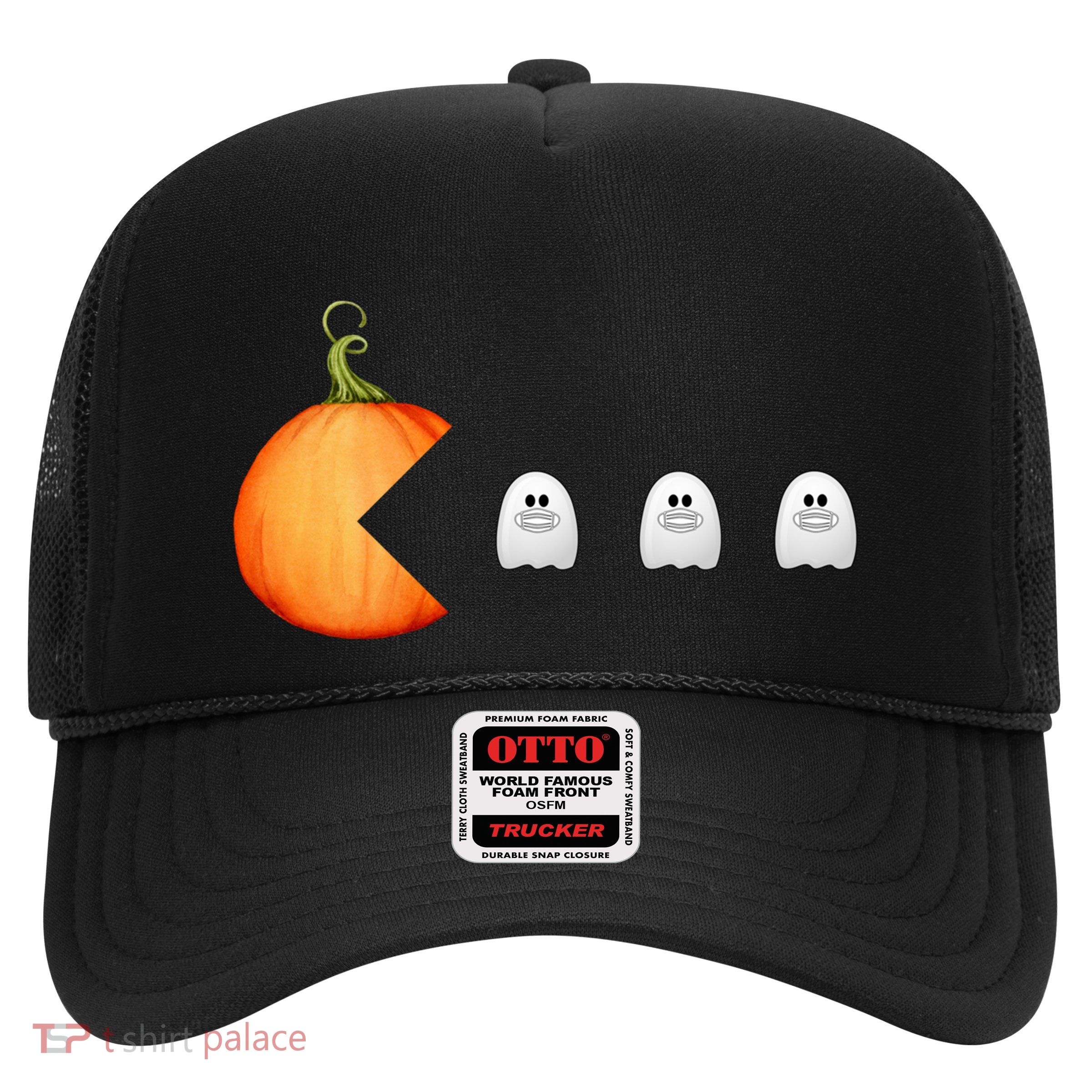 Funny Halloween Pumpkin Eating Ghost Mask Gift Trucker Hat