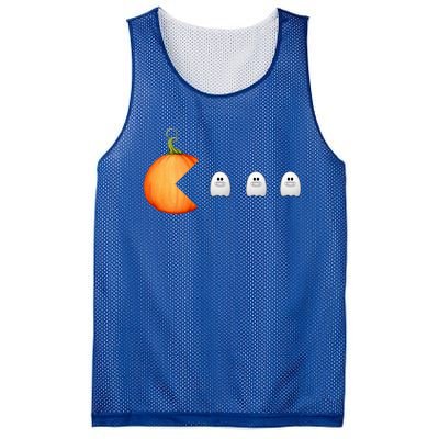 Funny Halloween Pumpkin Eating Ghost Mask Gift Mesh Reversible Basketball Jersey Tank