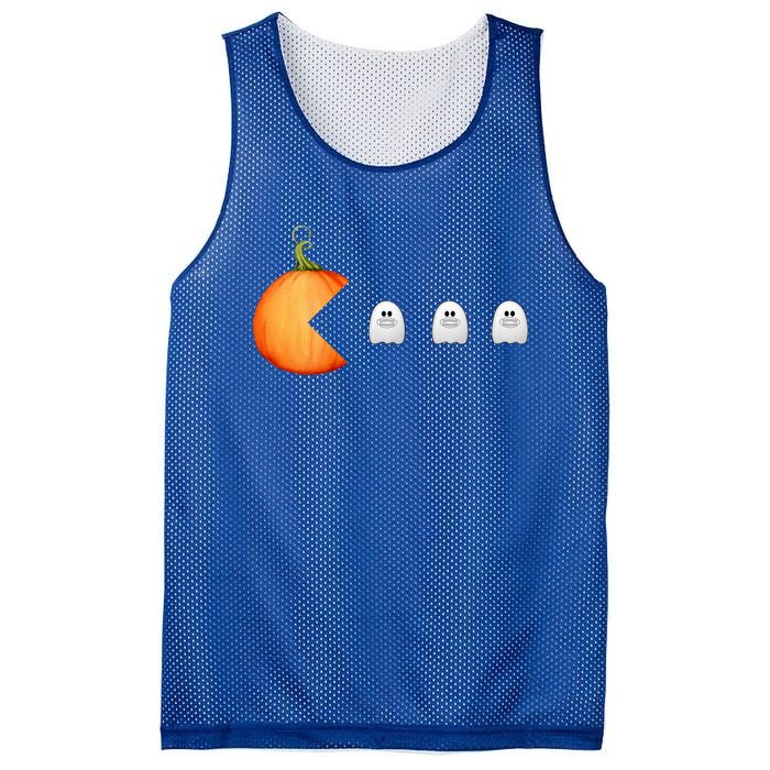 Funny Halloween Pumpkin Eating Ghost Mask Gift Mesh Reversible Basketball Jersey Tank