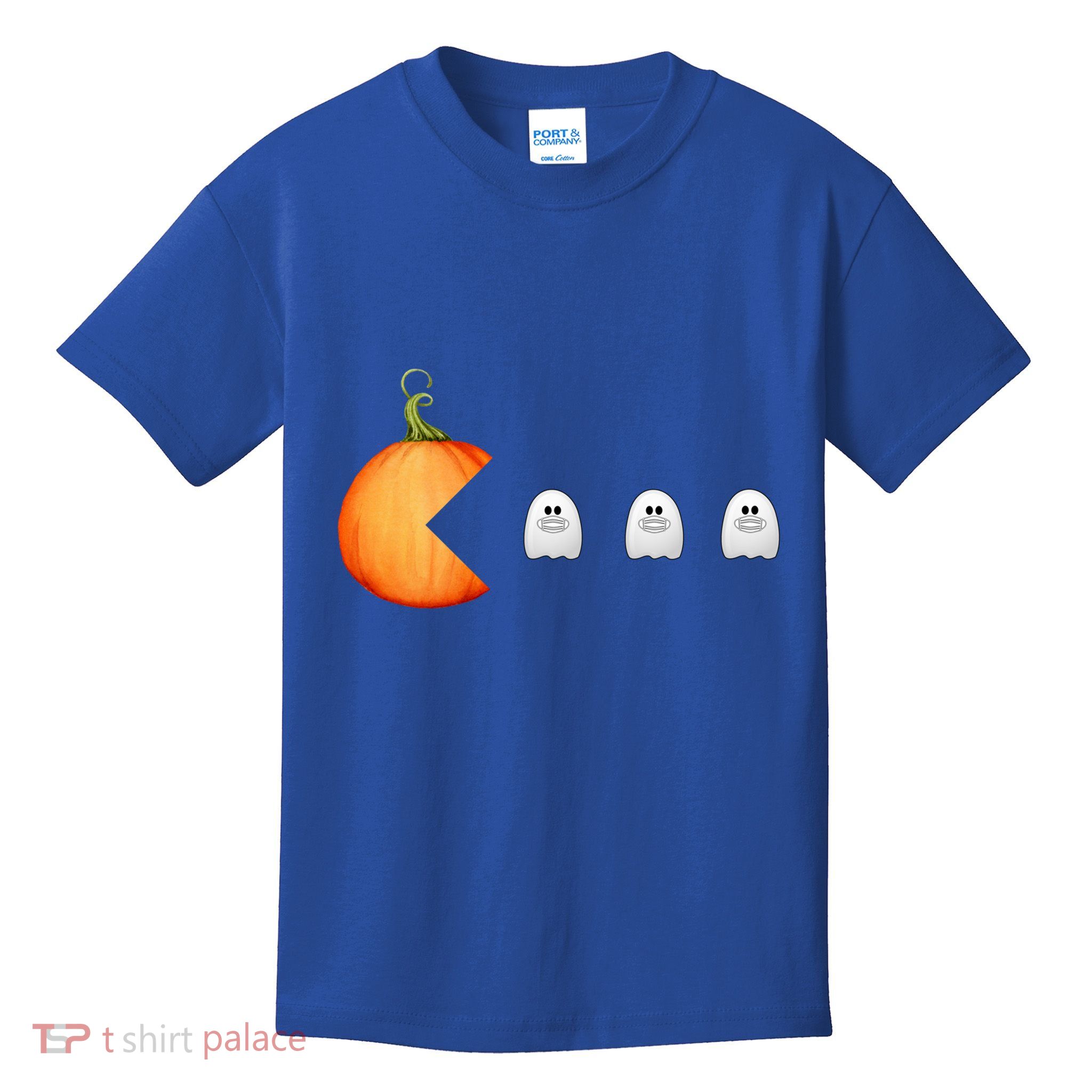 Funny Halloween Pumpkin Eating Ghost Mask Gift Kids T-Shirt