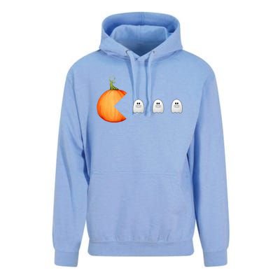 Funny Halloween Pumpkin Eating Ghost Mask Gift Unisex Surf Hoodie