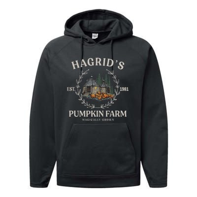 Fall Hagrids Pumpkin Farm Patch Autumn Pumpkin Garden Performance Fleece Hoodie