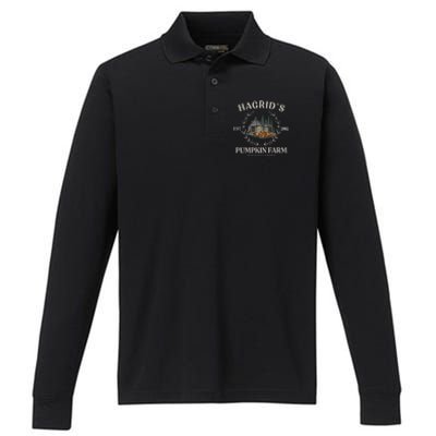 Fall Hagrids Pumpkin Farm Patch Autumn Pumpkin Garden Performance Long Sleeve Polo