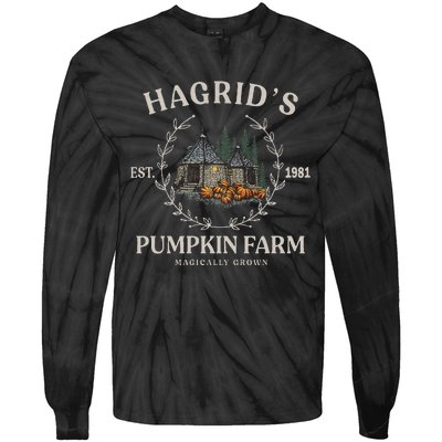 Fall Hagrids Pumpkin Farm Patch Autumn Pumpkin Garden Tie-Dye Long Sleeve Shirt