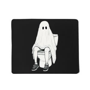 Funny Halloween Pooping Bathroom Ghost On Toilet Mousepad