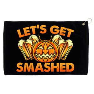 Funny Halloween Pumpkin For Beer Lovers LetS Get Smashed Cute Gift Grommeted Golf Towel