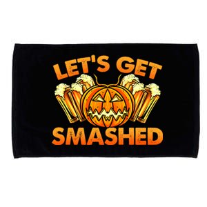 Funny Halloween Pumpkin For Beer Lovers LetS Get Smashed Cute Gift Microfiber Hand Towel