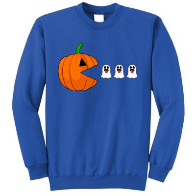 Funny Halloween Pumpkin Eating Ghost Gamer Cute Gift Sweatshirt