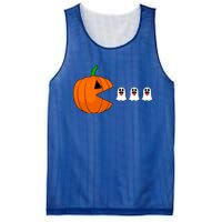 Funny Halloween Pumpkin Eating Ghost Gamer Cute Gift Mesh Reversible Basketball Jersey Tank