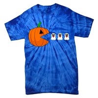 Funny Halloween Pumpkin Eating Ghost Gamer Cute Gift Tie-Dye T-Shirt