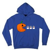 Funny Halloween Pumpkin Eating Ghost Gamer Cute Gift Tall Hoodie