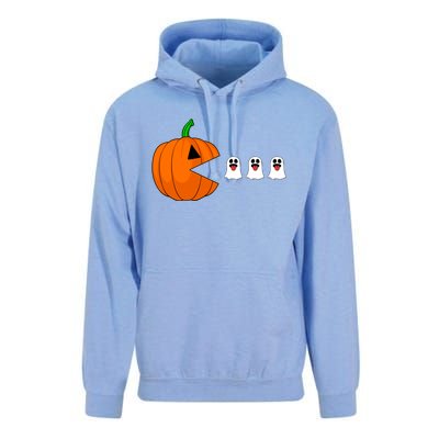 Funny Halloween Pumpkin Eating Ghost Gamer Cute Gift Unisex Surf Hoodie