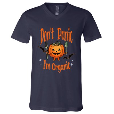 Funny Halloween Pumpkin Vegans Vegetarians Organic Gardeners V-Neck T-Shirt