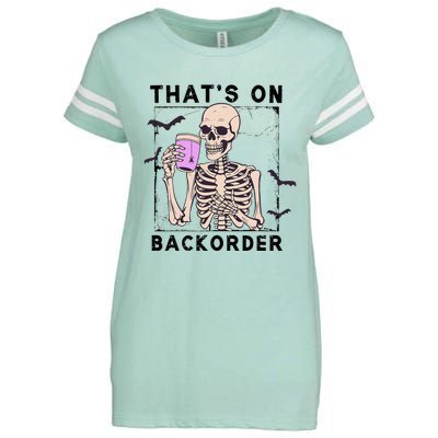 Funny Halloween Pharmacy Tech Skeleton ThatS Backorder Enza Ladies Jersey Football T-Shirt