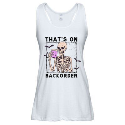 Funny Halloween Pharmacy Tech Skeleton ThatS Backorder Ladies Essential Flowy Tank