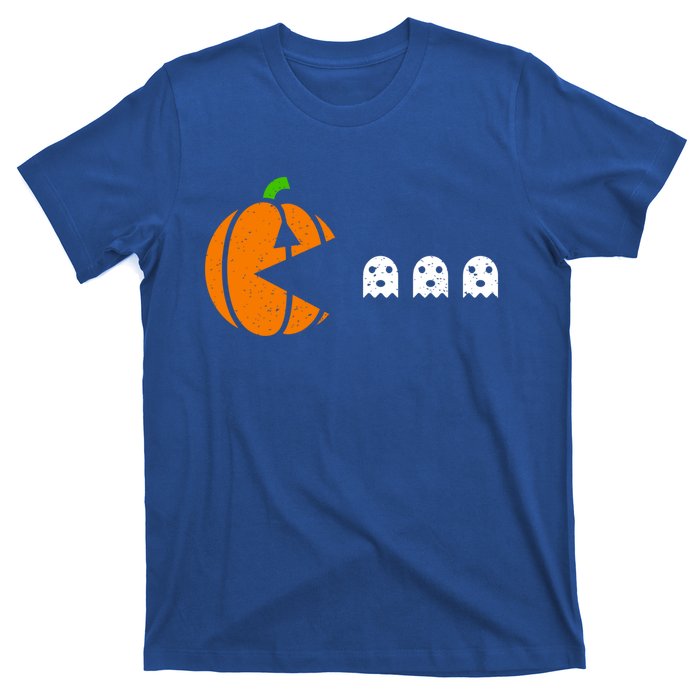 Funny Halloween Pumpkin Eating Ghost Gamer Cute Gift T-Shirt