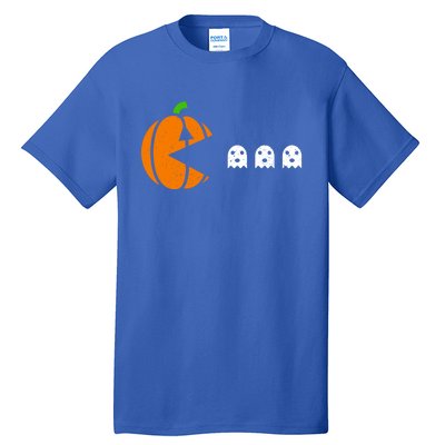 Funny Halloween Pumpkin Eating Ghost Gamer Cute Gift Tall T-Shirt