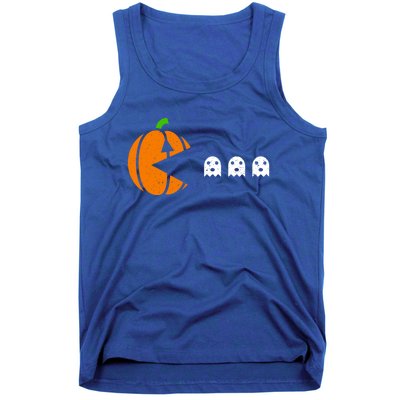 Funny Halloween Pumpkin Eating Ghost Gamer Cute Gift Tank Top